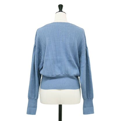 23秋冬 カシュクール ランダム リブニット / プルオーバー 長袖 Vネック ドロップショルダー カシミヤ