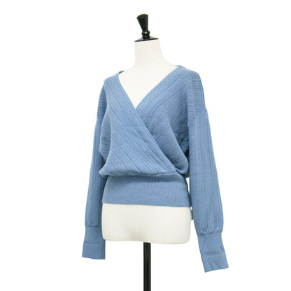 23秋冬 カシュクール ランダム リブニット / プルオーバー 長袖 Vネック ドロップショルダー カシミヤ