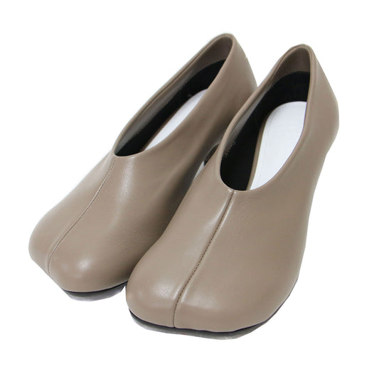 24春夏 アナトミック ヒール パンプス / ローヒール ステッチ 牛革