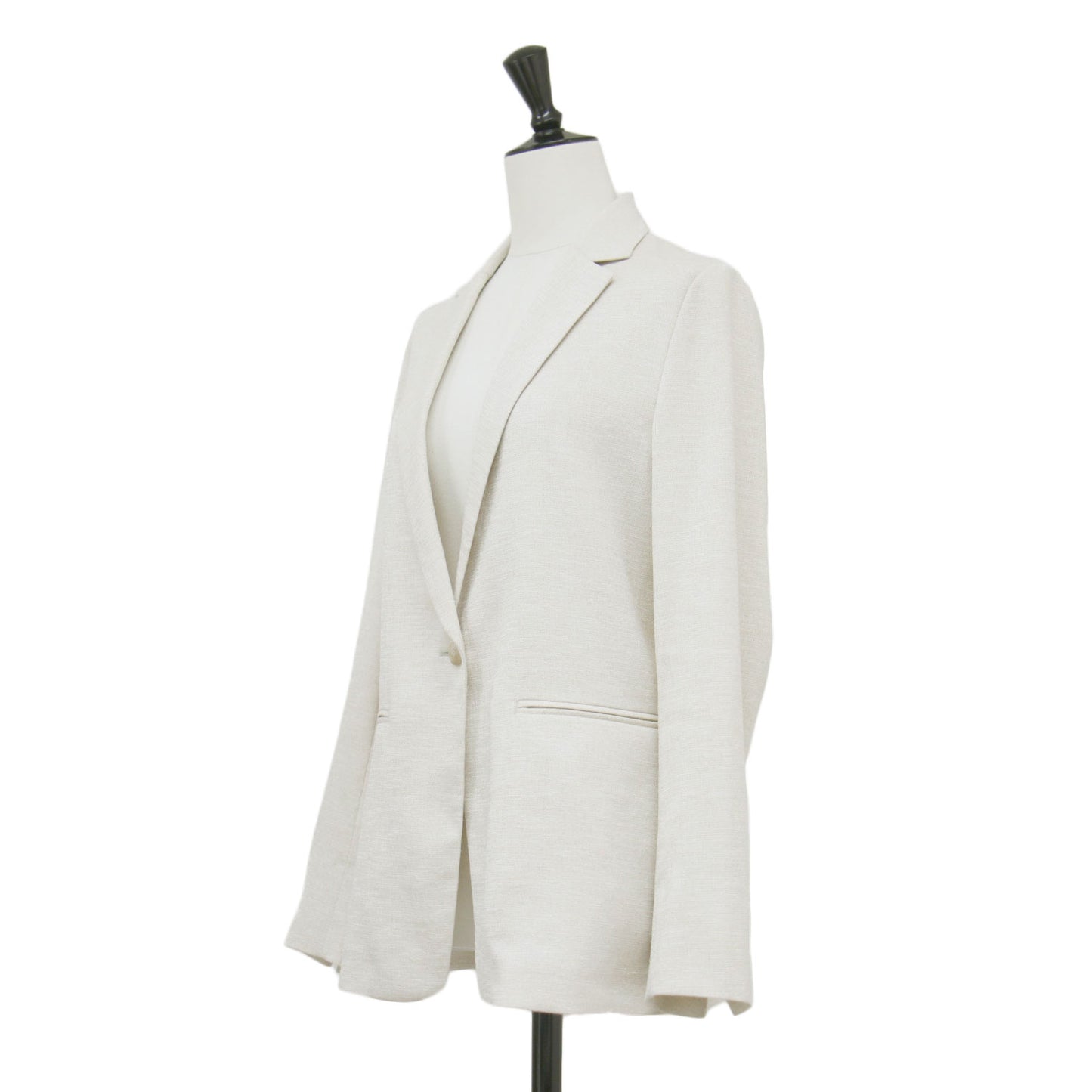 24春夏 麻調 テーラードカラー ジャケット / スーツ 長袖 1B スリット ウォッシャブル