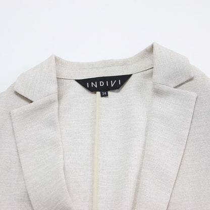 24春夏 麻調 テーラードカラー ジャケット / スーツ 長袖 1B スリット ウォッシャブル