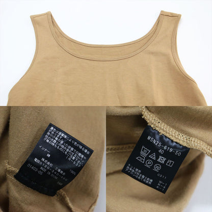 25秋冬 フラワーエンブロイダリー ニットジレ / プルオーバー ノースリーブ キーネック レース 刺繍 コットン