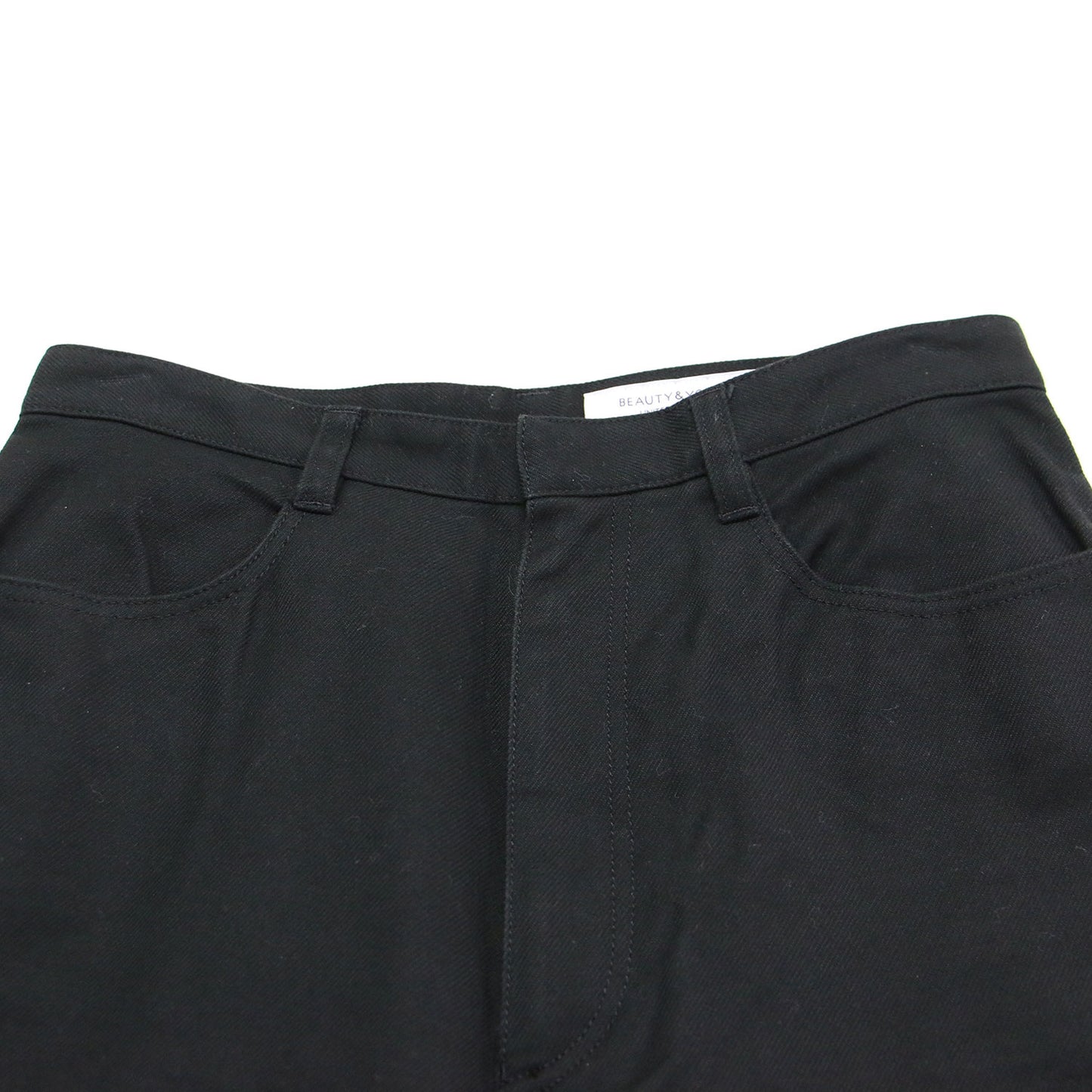 コットンサージ センタープレス ストレートパンツ / フルレングス ハイウエスト セミタイト ウォッシャブル