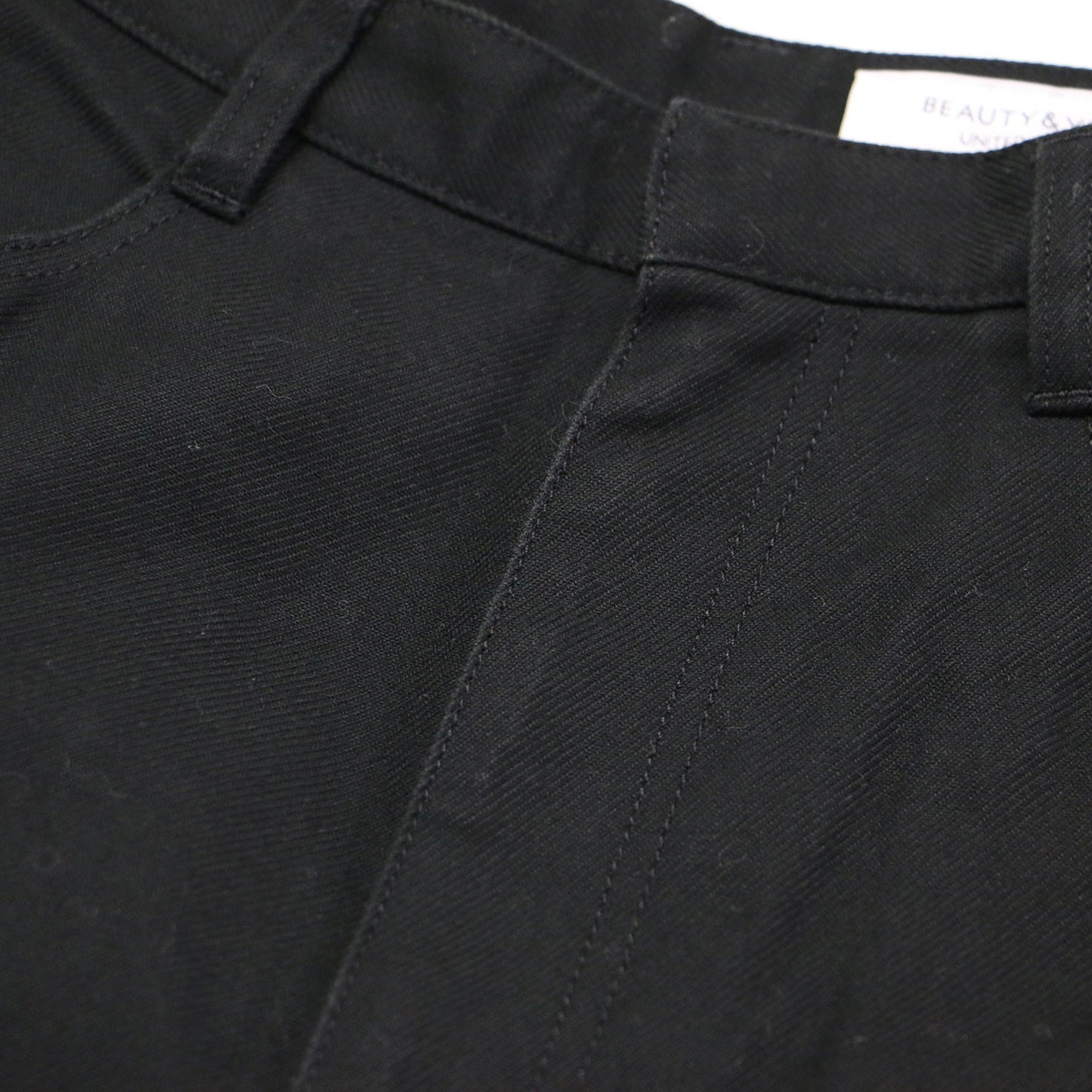 コットンサージ センタープレス ストレートパンツ / フルレングス ハイウエスト セミタイト ウォッシャブル