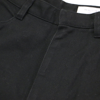 コットンサージ センタープレス ストレートパンツ / フルレングス ハイウエスト セミタイト ウォッシャブル