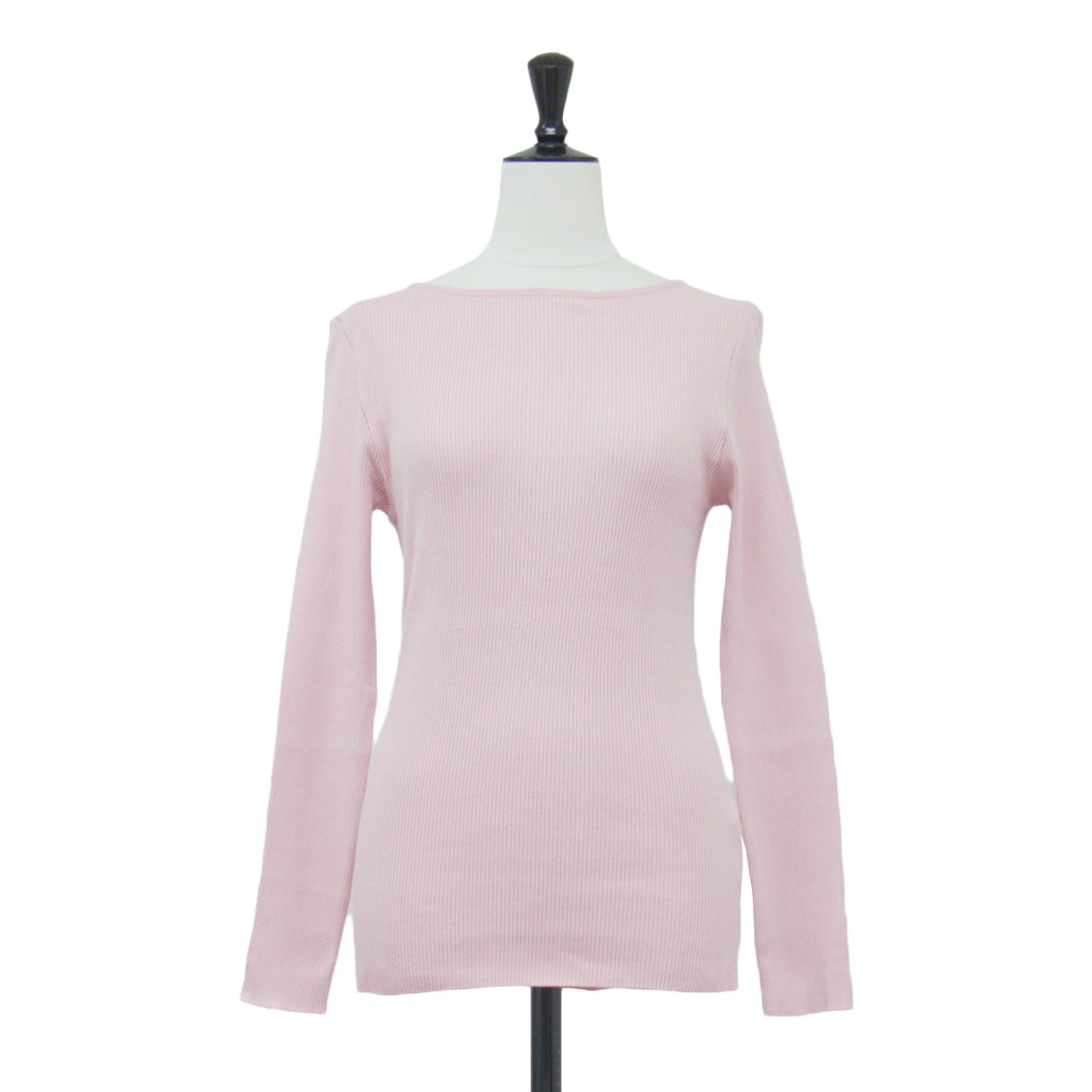 21秋冬 オーガニックコットン リブ カットソー / プルオーバー 長袖 ボートネック コンパクト ストレッチ