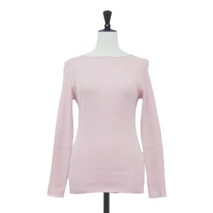 21秋冬 オーガニックコットン リブ カットソー / プルオーバー 長袖 ボートネック コンパクト ストレッチ