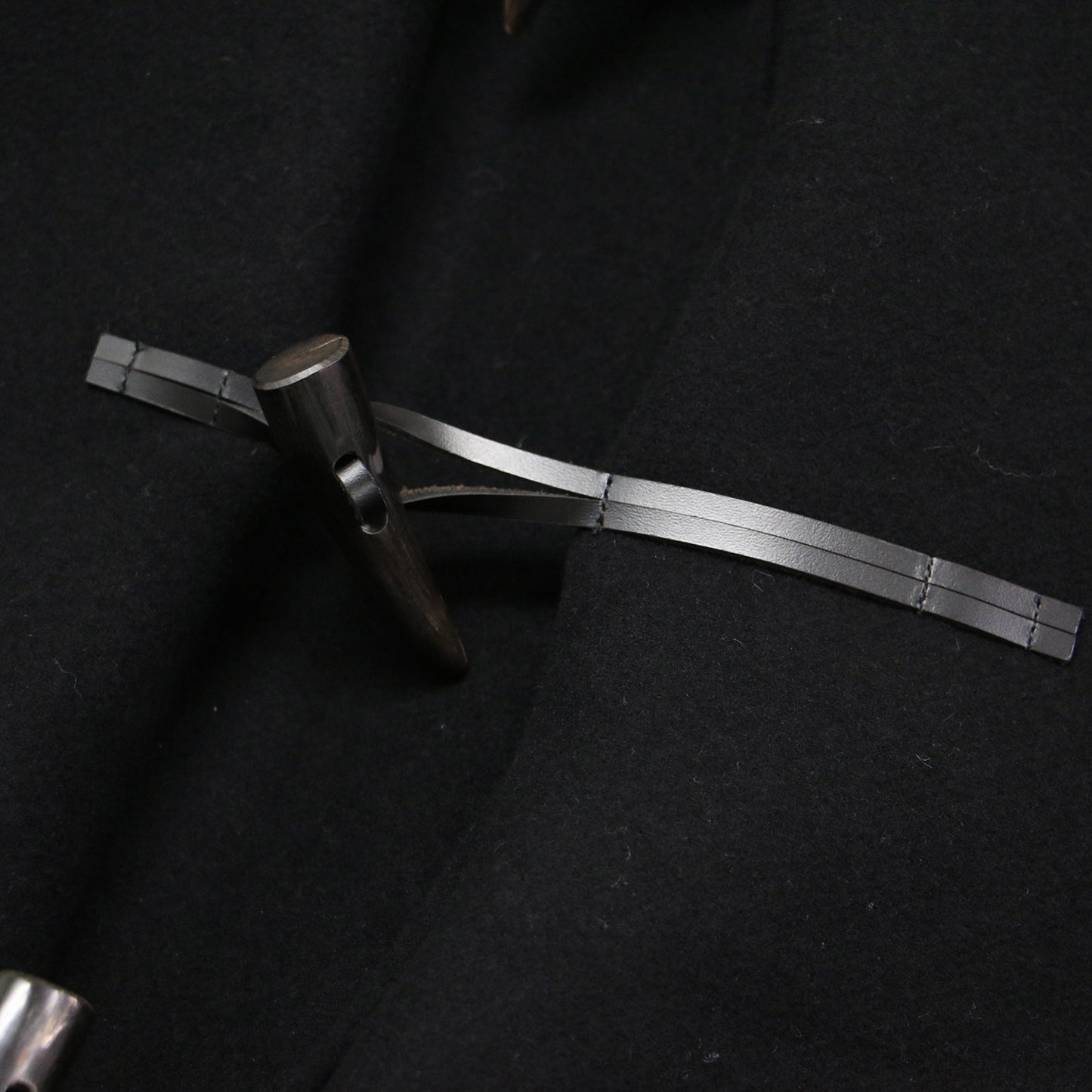 フード付き ダブル リバー ダッフルコート / 長袖 マキシ丈 ドロップショルダー ストレート ワイド