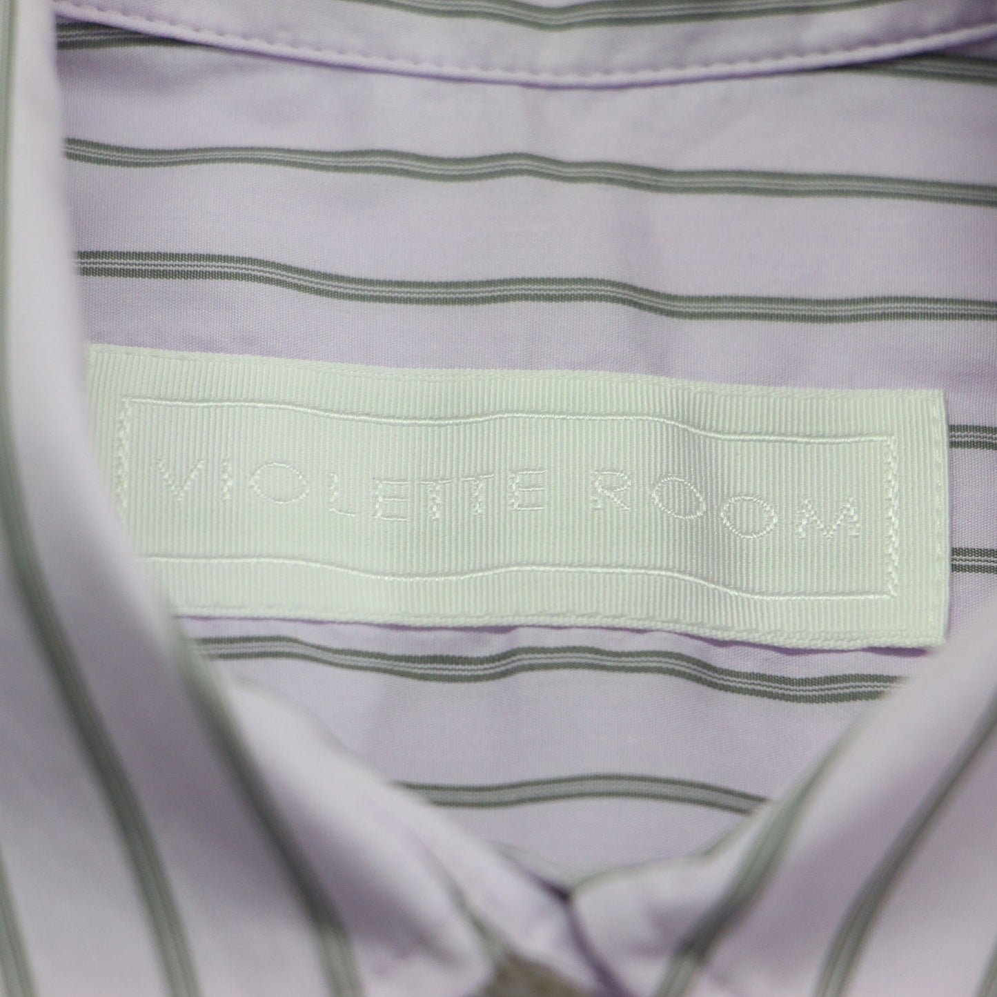 × ADAM ET ROPE 別注 ストライプシャツ / ノースリーブ クロップド丈 ショート丈 レギュラーカラー ワイドシルエット コットン