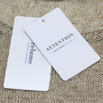 25春夏 ポリエステル リネン ルーズプルオーバー / ミサマーニット 長袖 クロップド丈 クルーネック ミドルゲージ