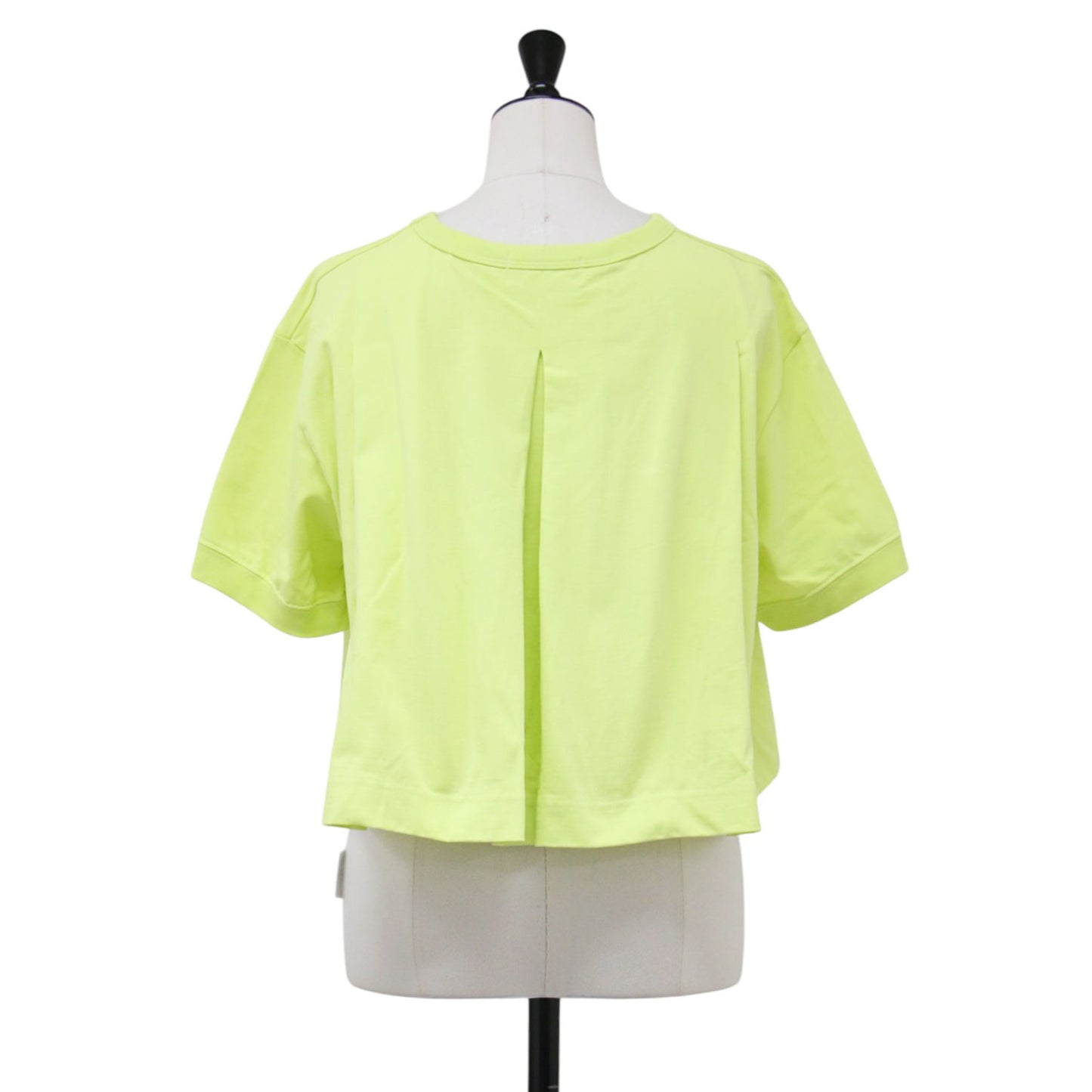 フレア クロップドＴシャツ / カットソー 半袖 クルーネック Aライン タック コットン