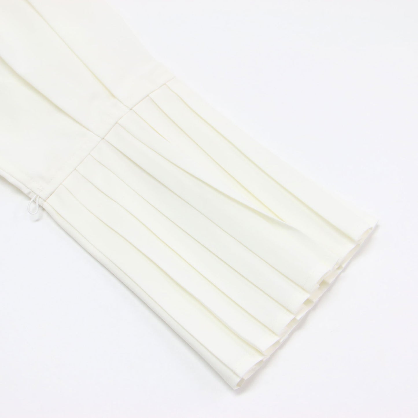 プリーツスリーブ チュニック シャツ / ブラウス スリット リボン 2WAY