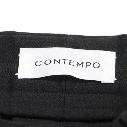 CONTEMPO ストレート ワイドパンツ / センタープレス クロップド丈 ストレッチ