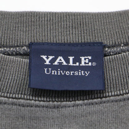 22秋冬 クオータースリーブ フットボールTシャツ / YALE カットソー 7分袖 クルーネック ロゴ プリント オーバーサイズ コットン ヴィンテージ加工