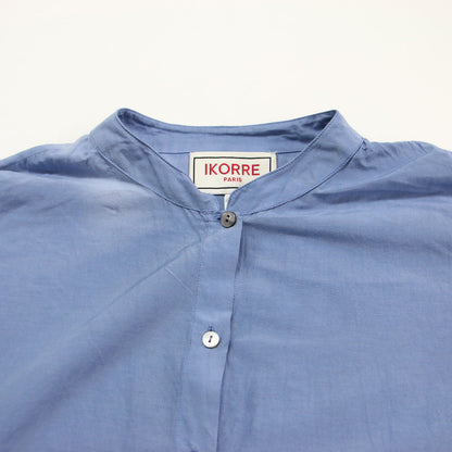 25春夏 グラデーションシャツ / IKORRE OMBRE DYED ブラウス ワイド フレア ドロップショルダー 五分袖 コットン シルク