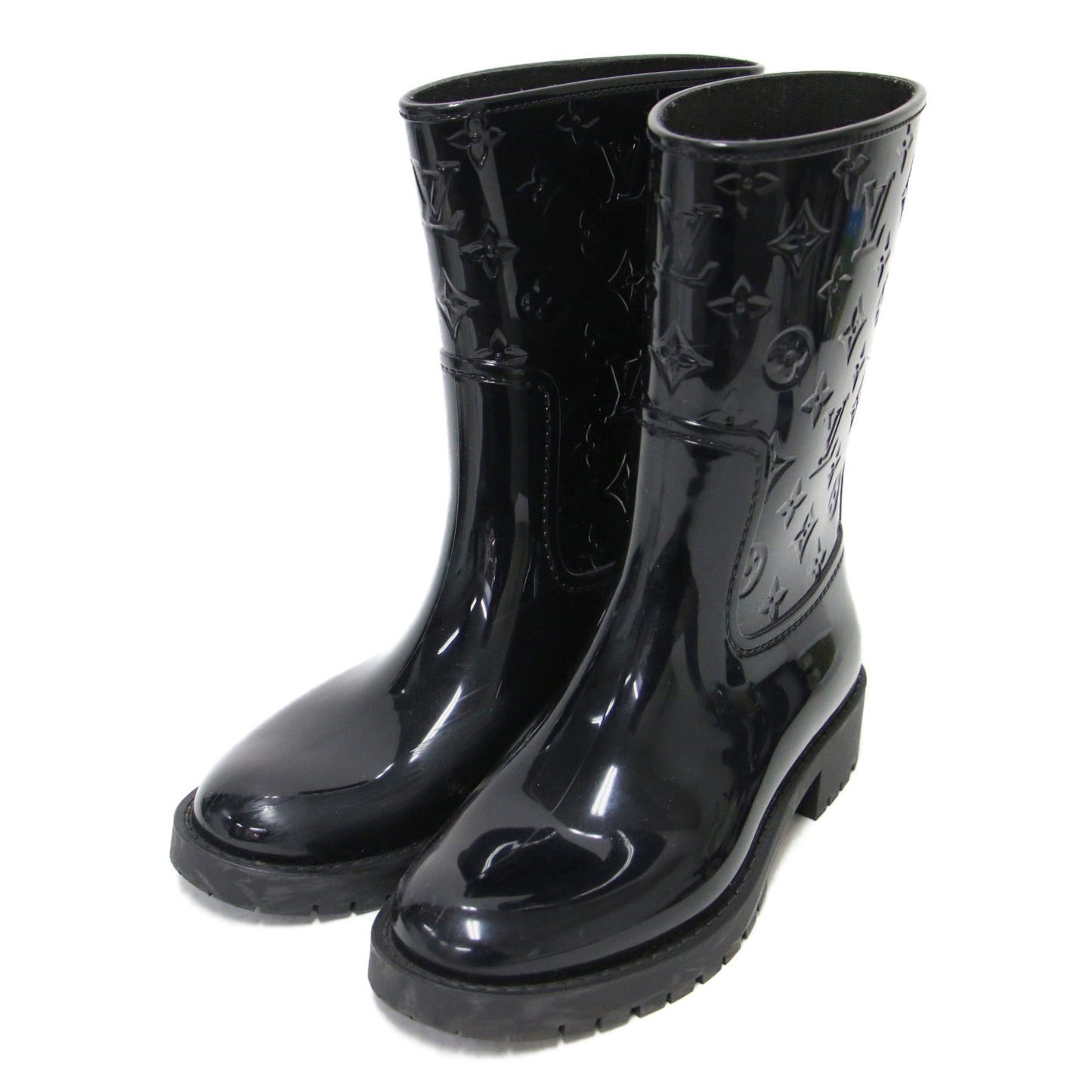 ドロップスライン モノグラム レインブーツ / ショートブーツ ロゴ ラバー