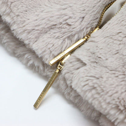 フード付き ボアブルゾン / YUMOLA パーカー 長袖 ショート丈 オーバーサイズ ブランドロゴ フェイクファー