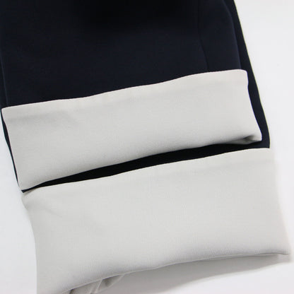 23春夏 ベルト付き ノーカラーコート / ロング丈 バイカラー スリット スナップボタン ドロップショルダー