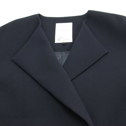 23春夏 ベルト付き ノーカラーコート / ロング丈 バイカラー スリット スナップボタン ドロップショルダー