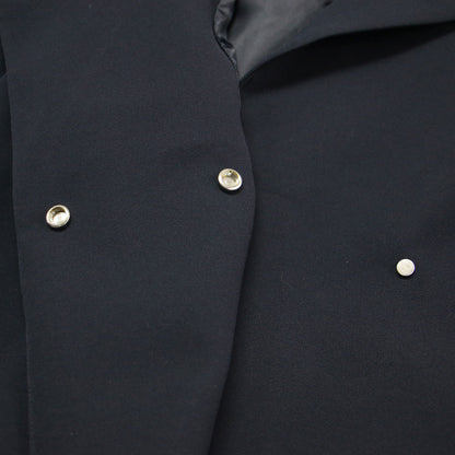 23春夏 ベルト付き ノーカラーコート / ロング丈 バイカラー スリット スナップボタン ドロップショルダー