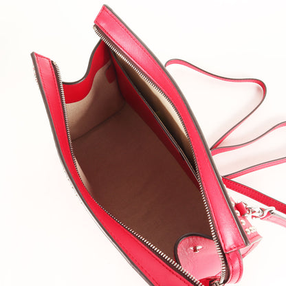 スタッズ ショルダーバッグ / ELLE クラッチ 肩掛け クロスボディ レザー