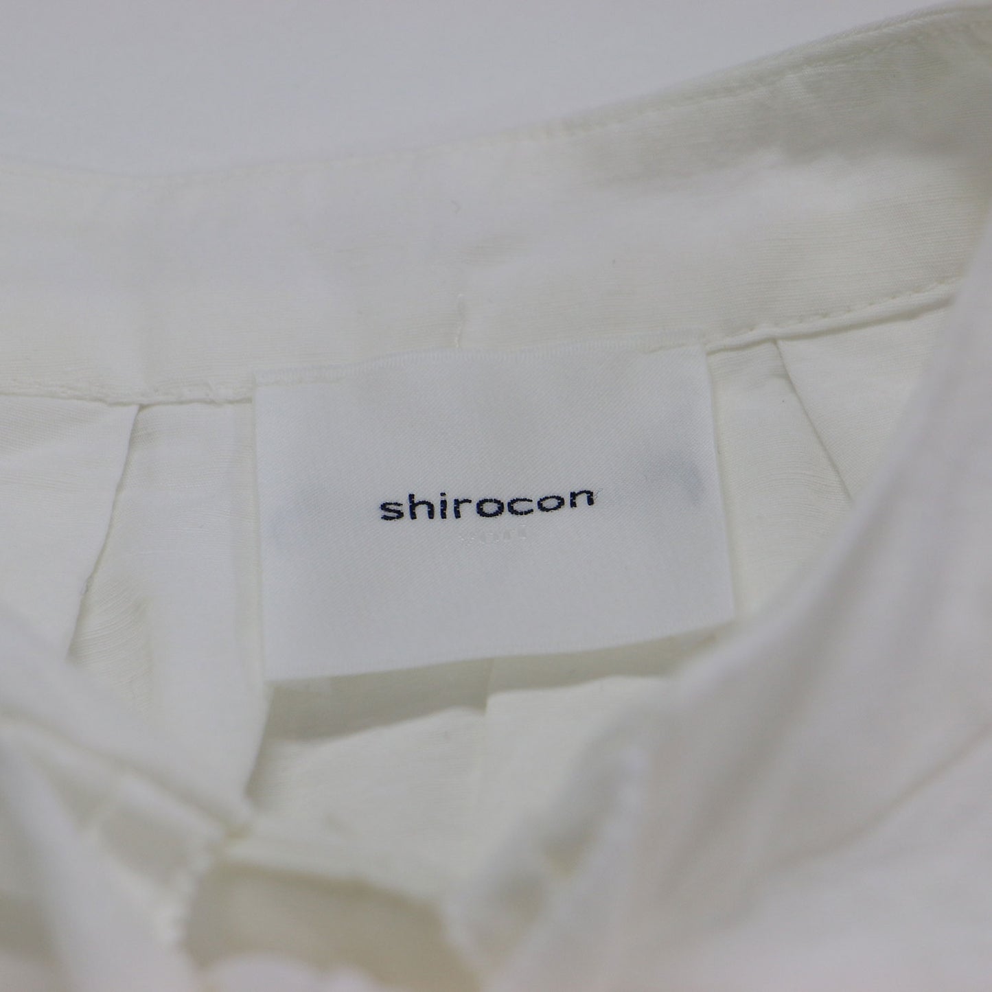 シロコン ピーナッツスリーブ ブラウス / shirocon シャツ 長袖 リボンタイ ラウンドヘム スリット リネン コットン