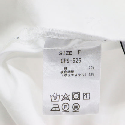 ボウタイ ユーフォ― ブラウス / BowTie UFO Blouse プルオーバー スタンドカラー 半袖 ラグラン 前後2way リボン ギャザー コットン