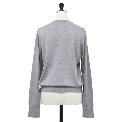 25秋冬 サステナブルウール ベーシック カーディガン / ニット 長袖 クルーネック コンパクト メタルボタン