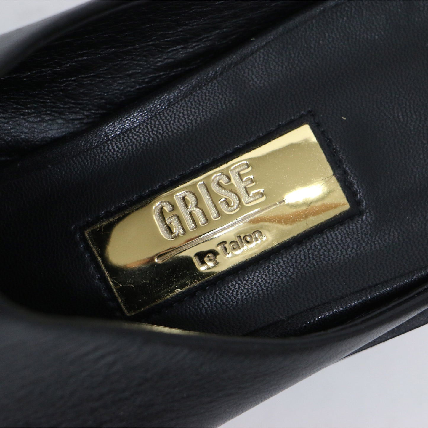 24秋冬 GRISE レザー エッジスタッズ ミュール / シューズ ポインテッドトゥ チャンキーヒール レザー