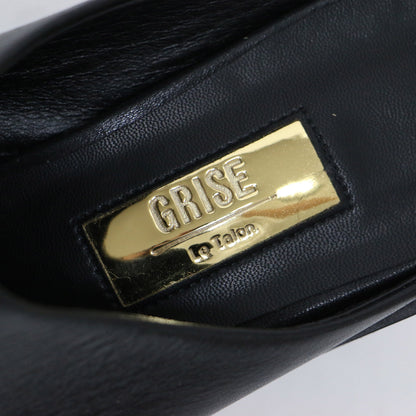 24秋冬 GRISE レザー エッジスタッズ ミュール / シューズ ポインテッドトゥ チャンキーヒール レザー