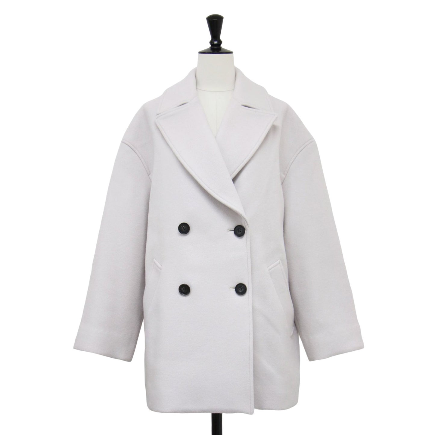 スーパー140ビーバー ミドル Pコート / テーラード 長袖 ダブル ビックカラー ウール