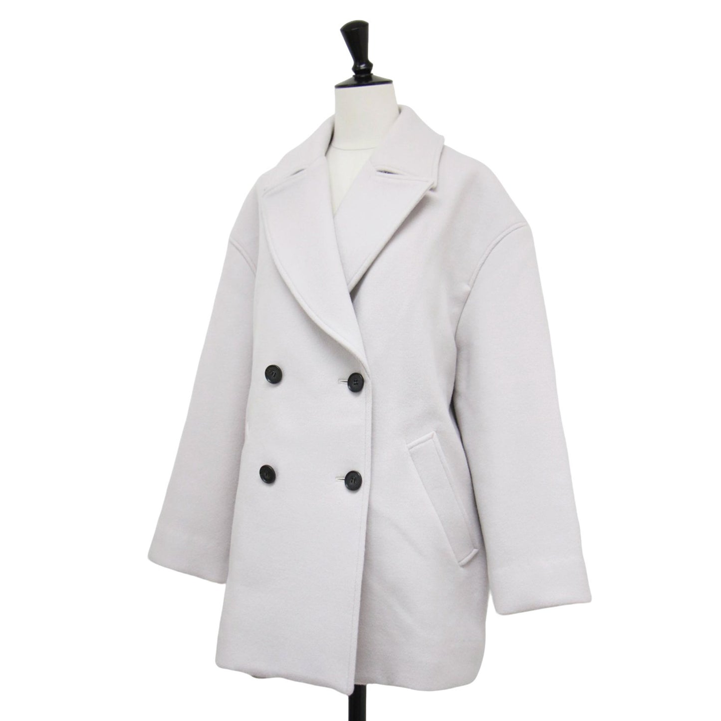 スーパー140ビーバー ミドル Pコート / テーラード 長袖 ダブル ビックカラー ウール