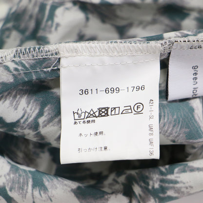 21秋冬 ビッグフリルカラー ブラウス / プルオーバー 長袖 ボウタイ 総柄 リボン タック