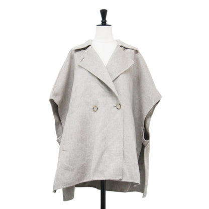 24秋冬 ウール ナイロン リバーベスト / ポンチョ チェスター ワイド ドロップショルダー スリット