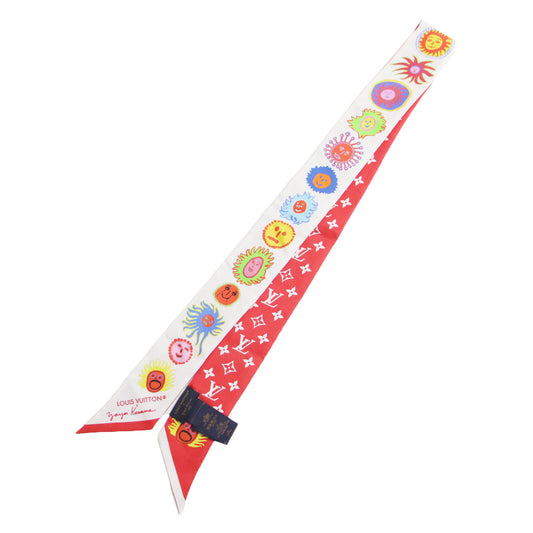 × 草間彌生 バンドーBB フェイス プリント スカーフ / 総柄 プリント シルク