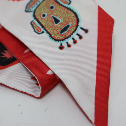 × 草間彌生 バンドーBB フェイス プリント スカーフ / 総柄 プリント シルク