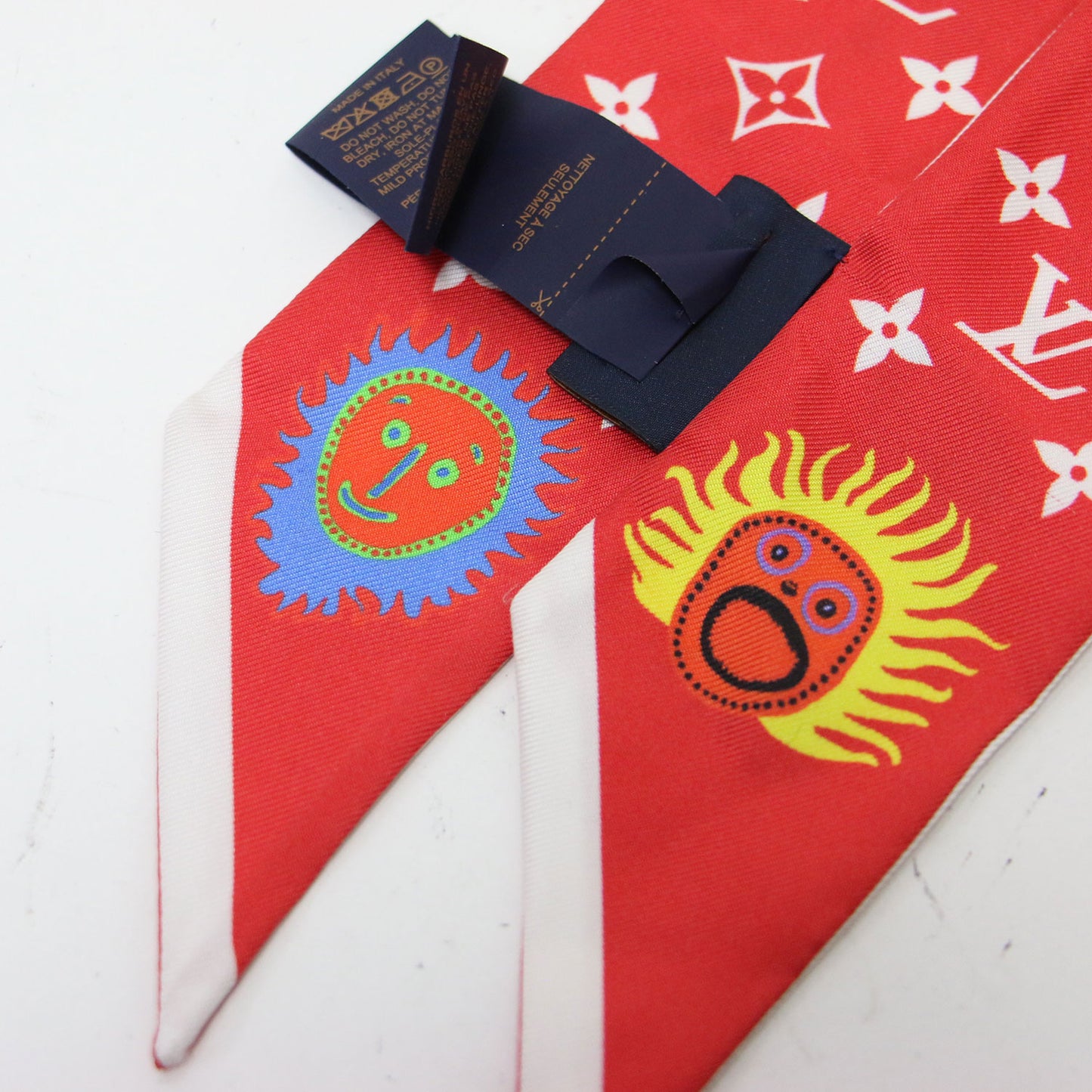 × 草間彌生 バンドーBB フェイス プリント スカーフ / 総柄 プリント シルク