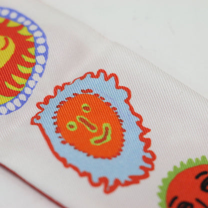 × 草間彌生 バンドーBB フェイス プリント スカーフ / 総柄 プリント シルク