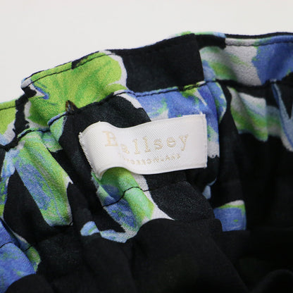 25春夏 スプリングフラワープリント アシンメトリータックスカート / ミディ丈 Aライン フレア 花柄 サイドファスナー リボン ウォッシャブル