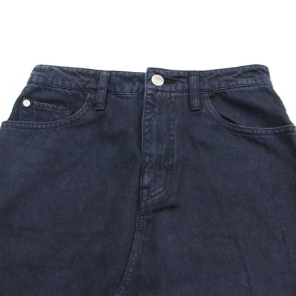 20秋冬 LONG SLIT デニムスカート / タイトスカート Aライン 5ポケット カットオフ コットン