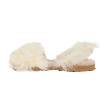 20秋冬 アヴァルカ モンゴル ファーサンダル / Avarca Mongoli フラット バックストラップ 羊革