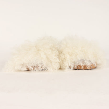 20秋冬 アヴァルカ モンゴル ファーサンダル / Avarca Mongoli フラット バックストラップ 羊革