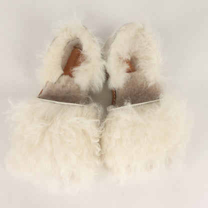 20秋冬 アヴァルカ モンゴル ファーサンダル / Avarca Mongoli フラット バックストラップ 羊革