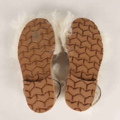 20秋冬 アヴァルカ モンゴル ファーサンダル / Avarca Mongoli フラット バックストラップ 羊革