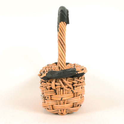 23春夏 牛ソフト パールシェル 3mm かごバッグ / ハンドバッグ レザー ラフィア