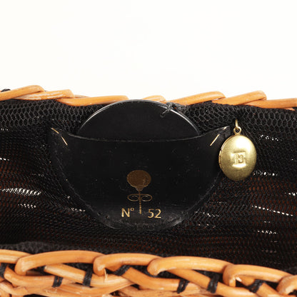 23春夏 牛ソフト パールシェル 3mm かごバッグ / ハンドバッグ レザー ラフィア