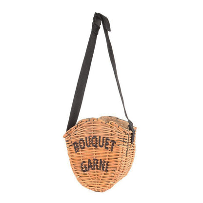 24春夏 ブーケガルニ バスケット スモール ショルダーバッグ / ポシェット ロゴ プリント 肩掛け ラフィア
