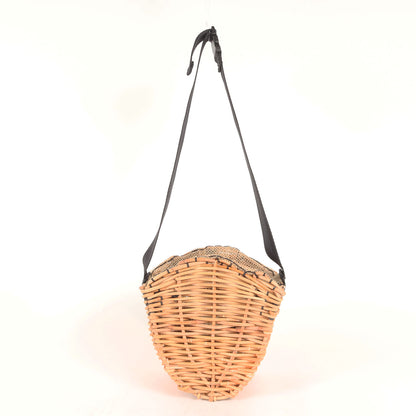 24春夏 ブーケガルニ バスケット スモール ショルダーバッグ / ポシェット ロゴ プリント 肩掛け ラフィア