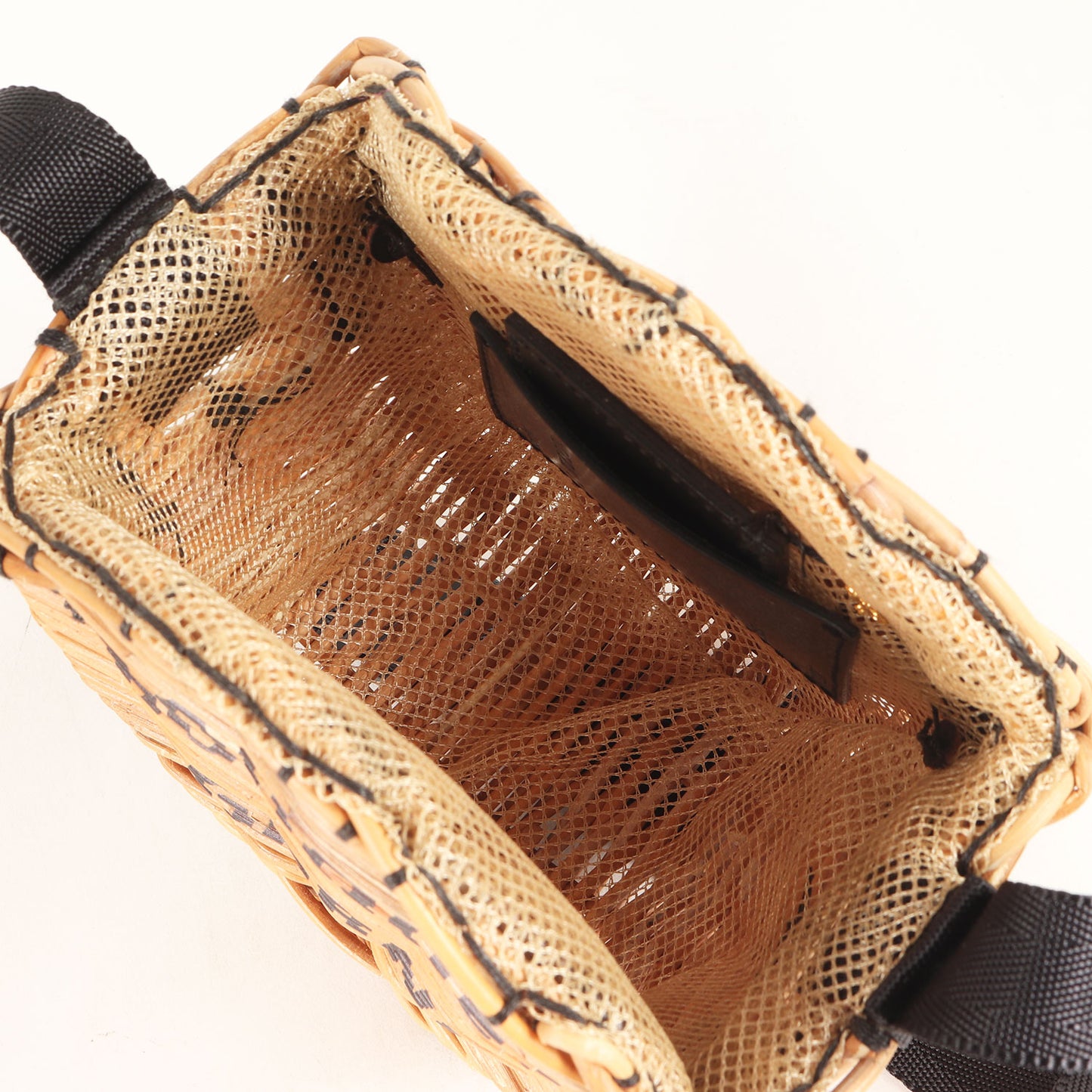 24春夏 ブーケガルニ バスケット スモール ショルダーバッグ / ポシェット ロゴ プリント 肩掛け ラフィア