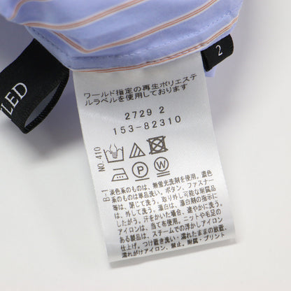 25春夏 タイプライター バンドカラーシャツ / ブラウス 長袖 ノーカラー ストライプ オーバーサイズ コットン